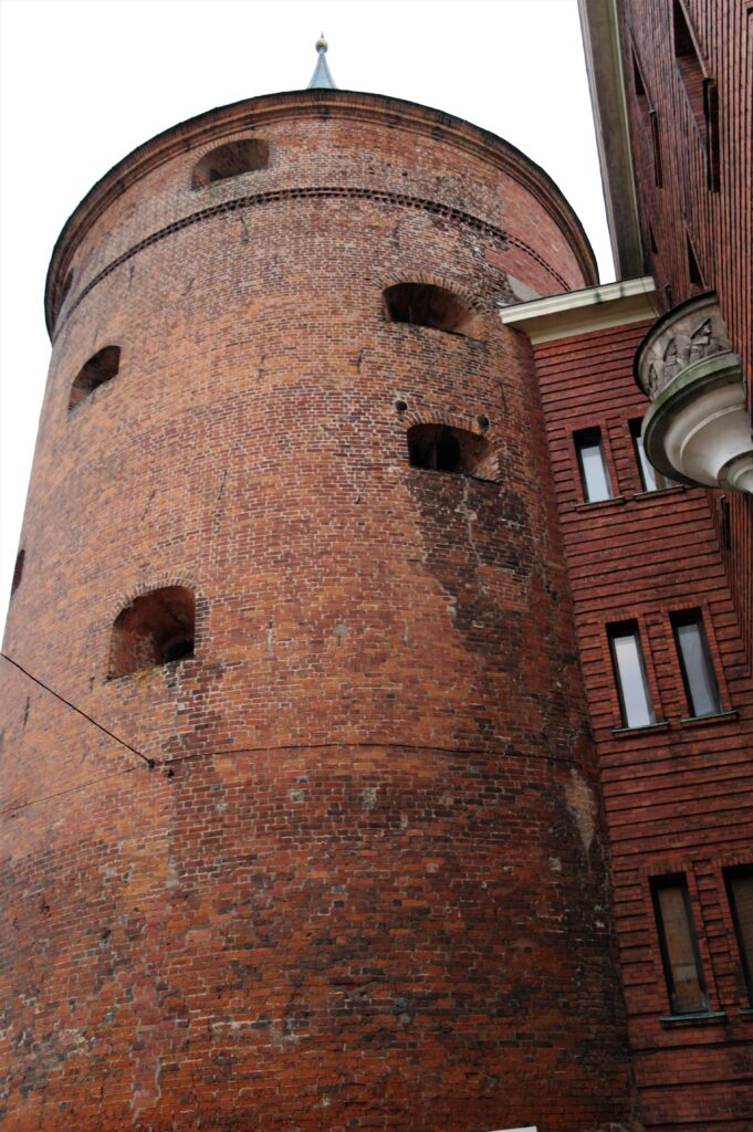 The only remaining tower from Riga's old city wall, called a Powder tower.
