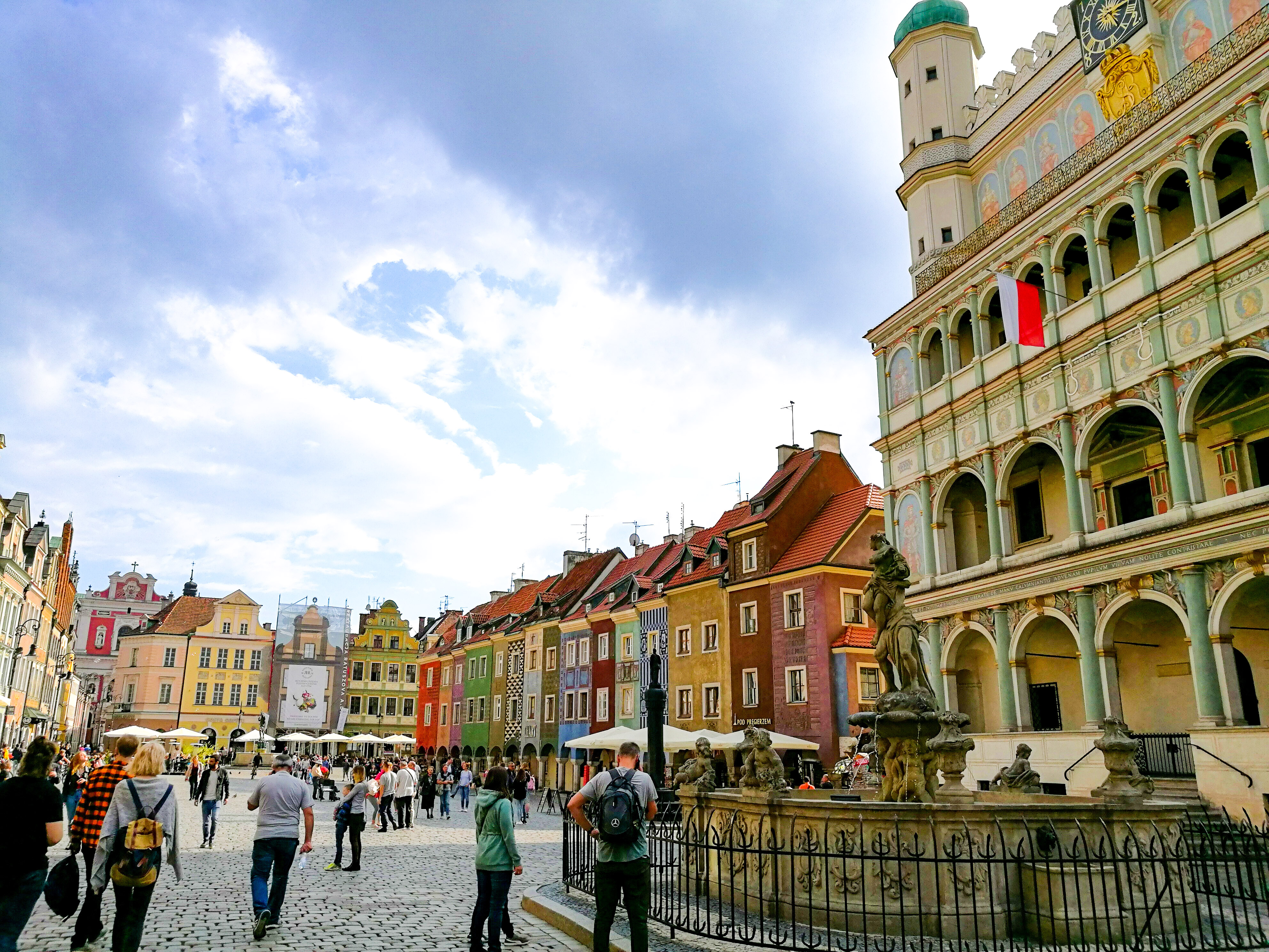 The old town hall and market square in Poznan