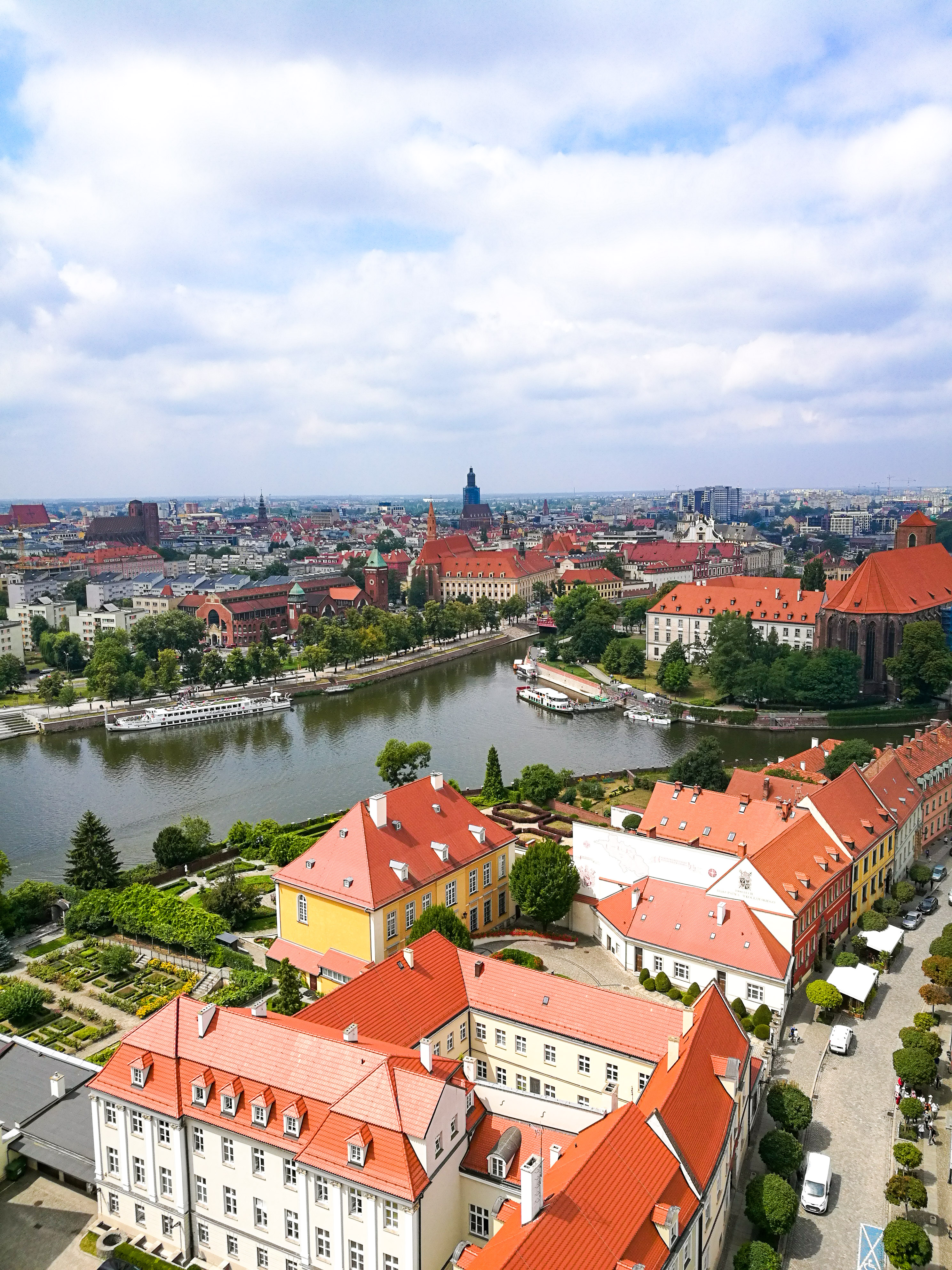 The view from Wrocław Cathedral in summer.
