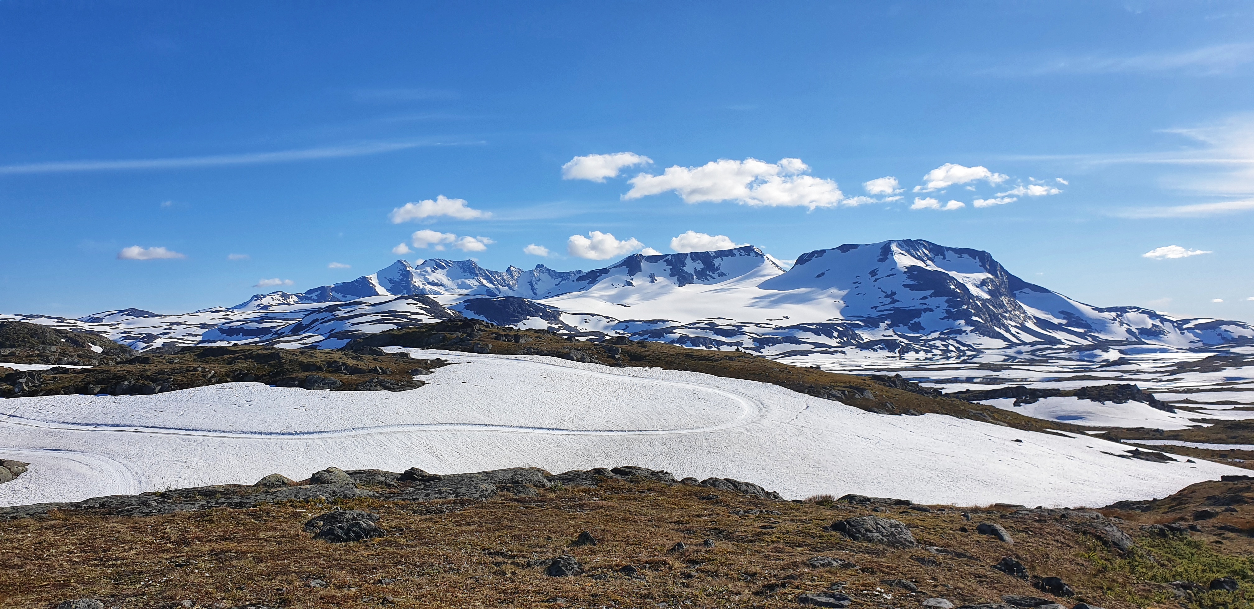 Lots of snow on Sognefjellet in July 2020