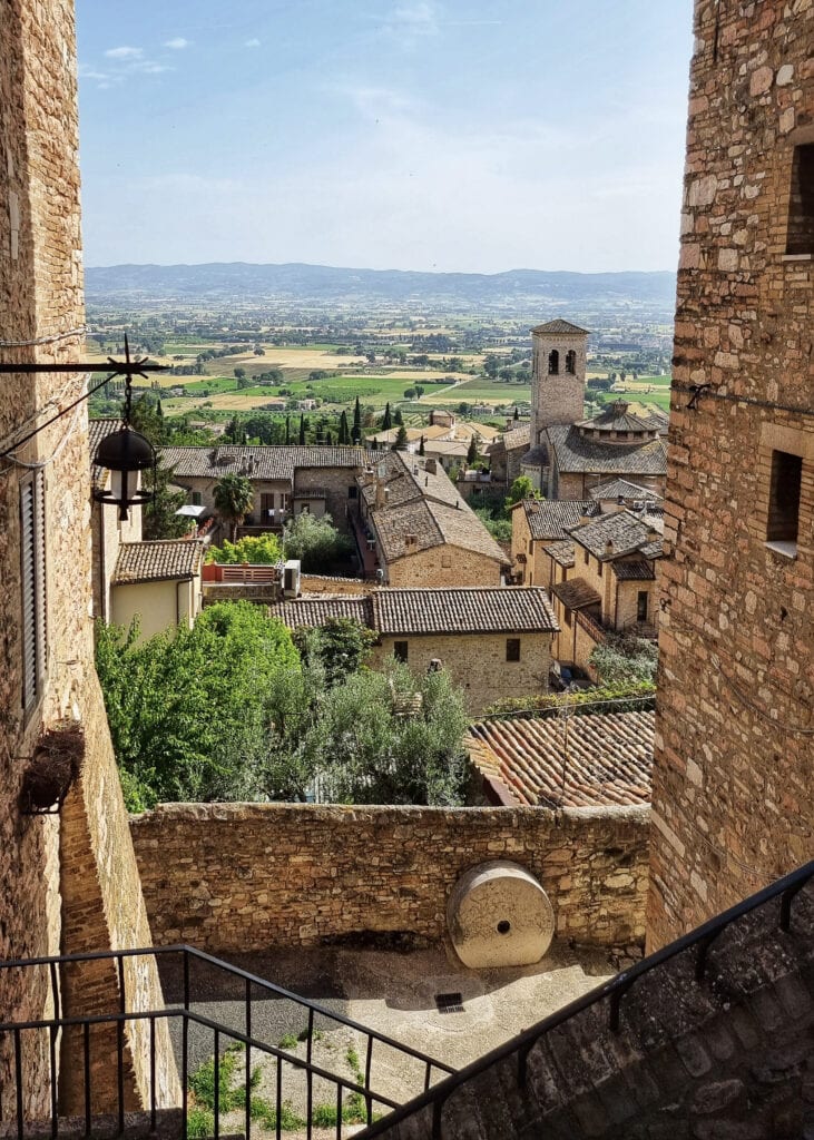 View of Assisi and the surrounding landscape.