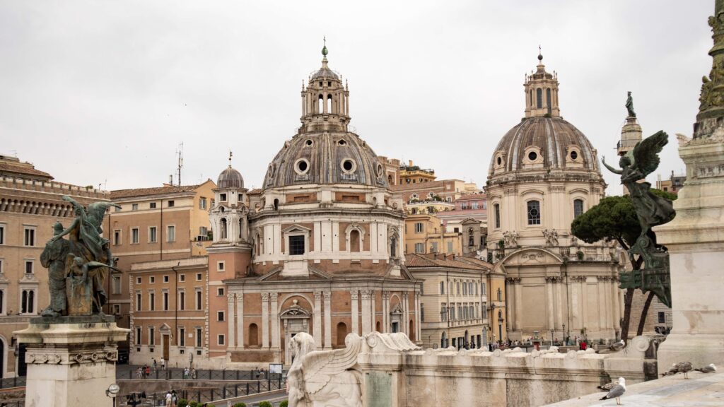 View of old buildings in Rome.