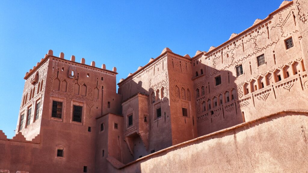 The monumental architecture of Taourirt Kasbah.