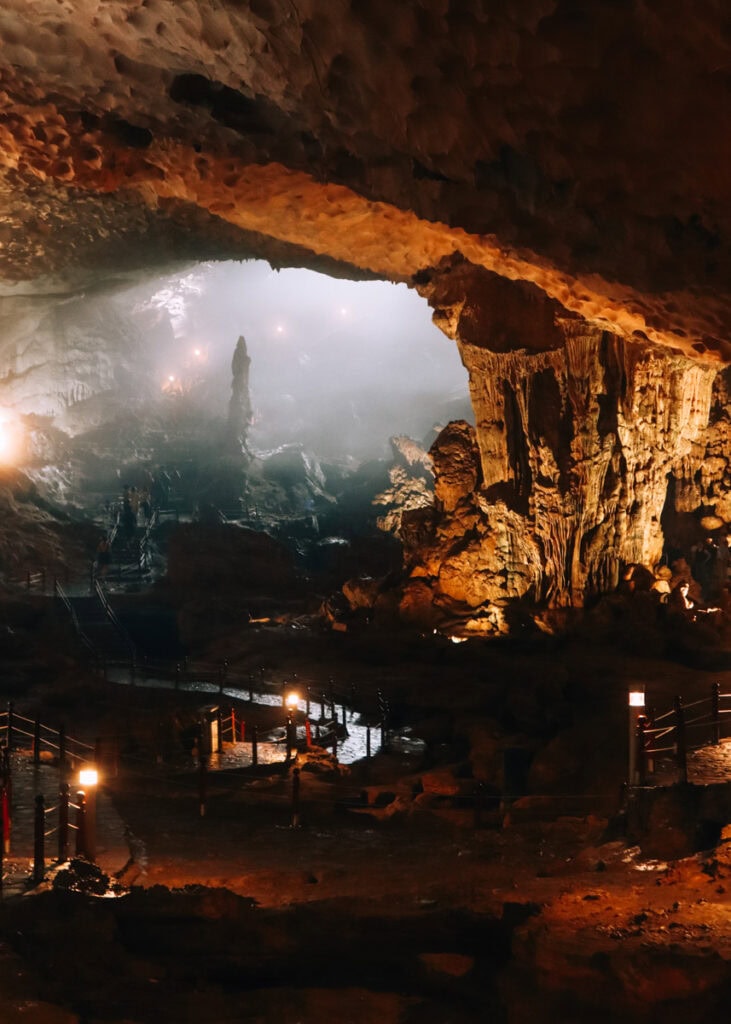Interior photo from the Surprise Cave in Halong Bay.