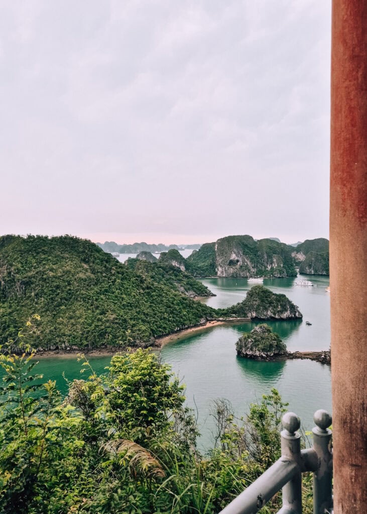 View from the viewing platform on top of Ti Top Island in Halong Bay.