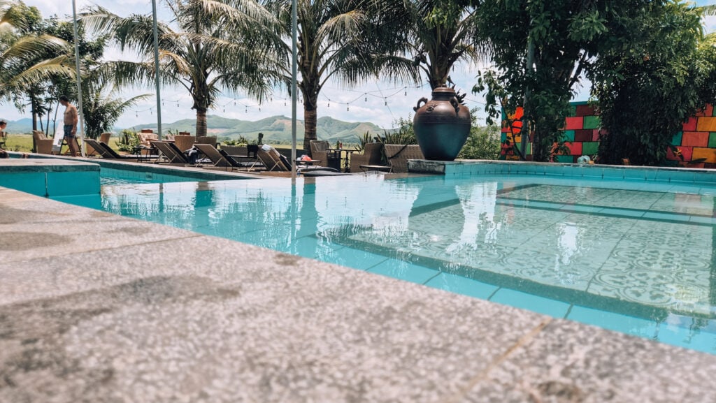 The Pool area at Phong Nha Farmstay.