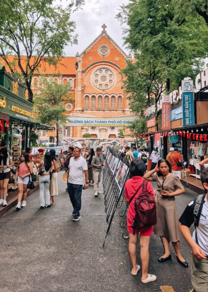 People on the Book Street in Ho Chi Minh City.