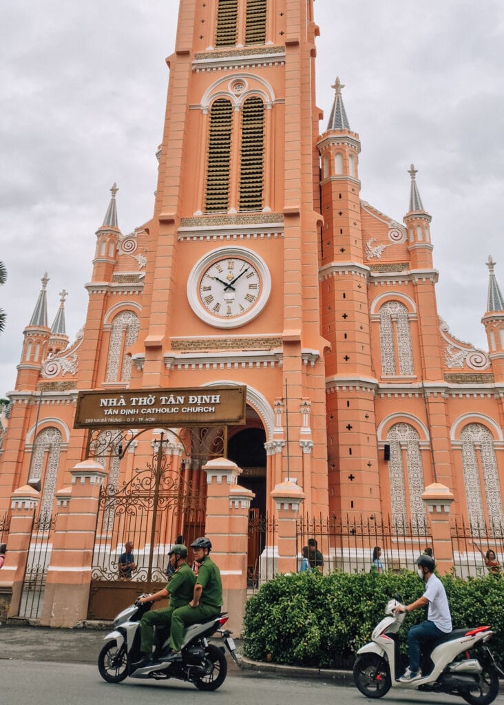 The pink Tan Dinh Church in Saigon.
